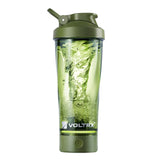 VOLTRX botella VortexBoost frente y diseño ergonómico, mezcla rápida