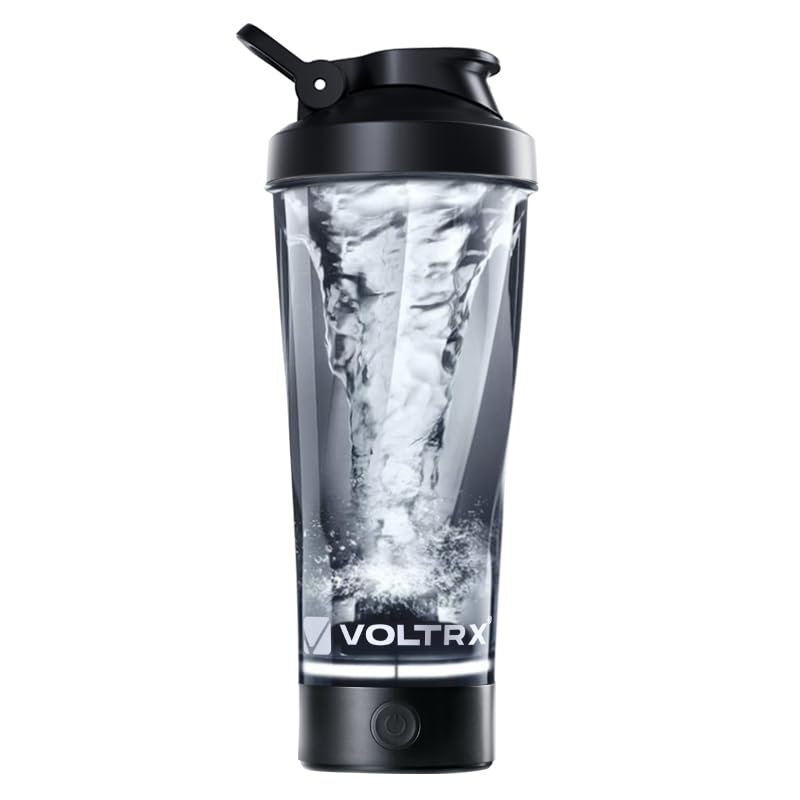 VOLTRX botella frontal mostrando diseño curvado y base luminosa, atractivo visual