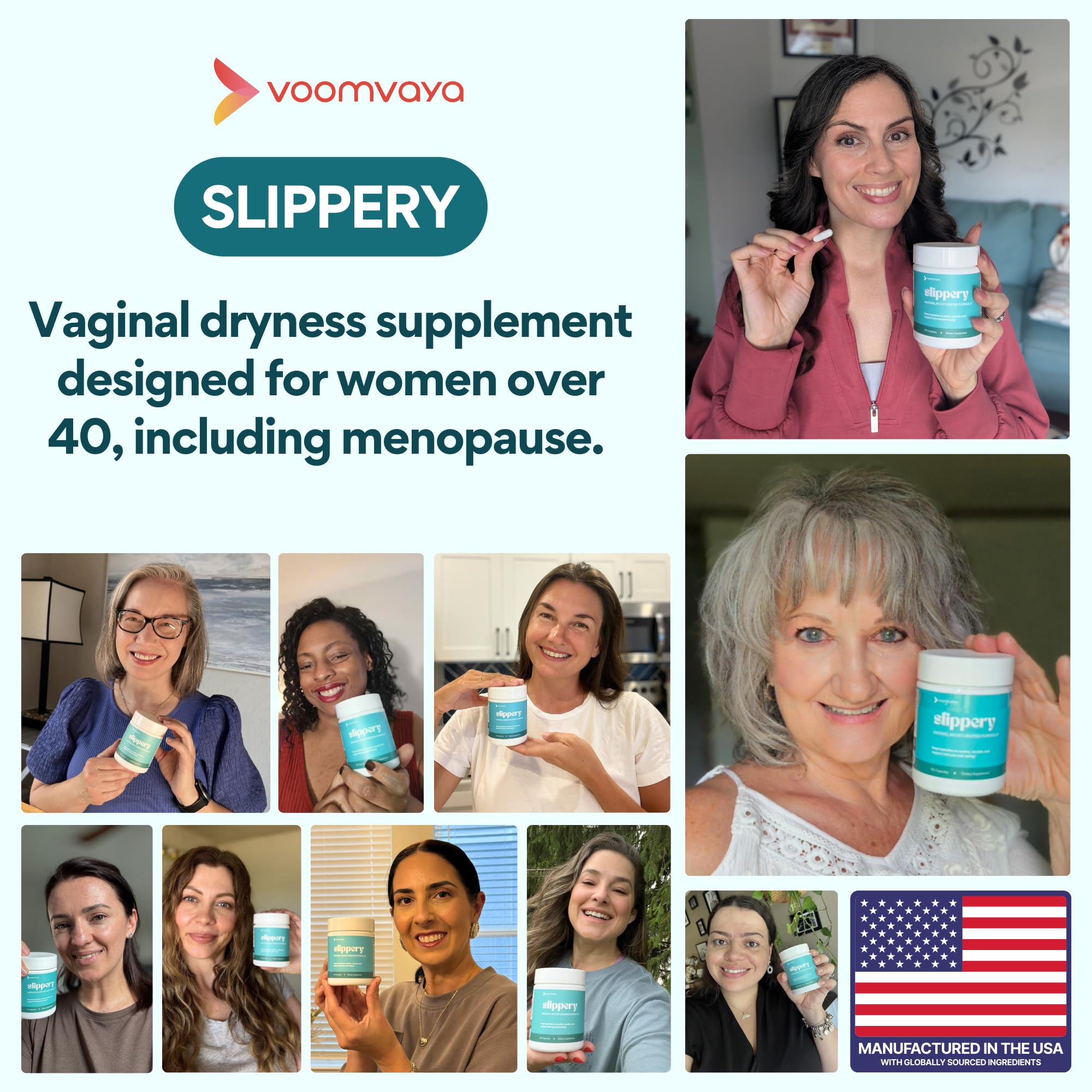 VoomVaya Slippery cápsulas en mano para dosis diaria y discreta