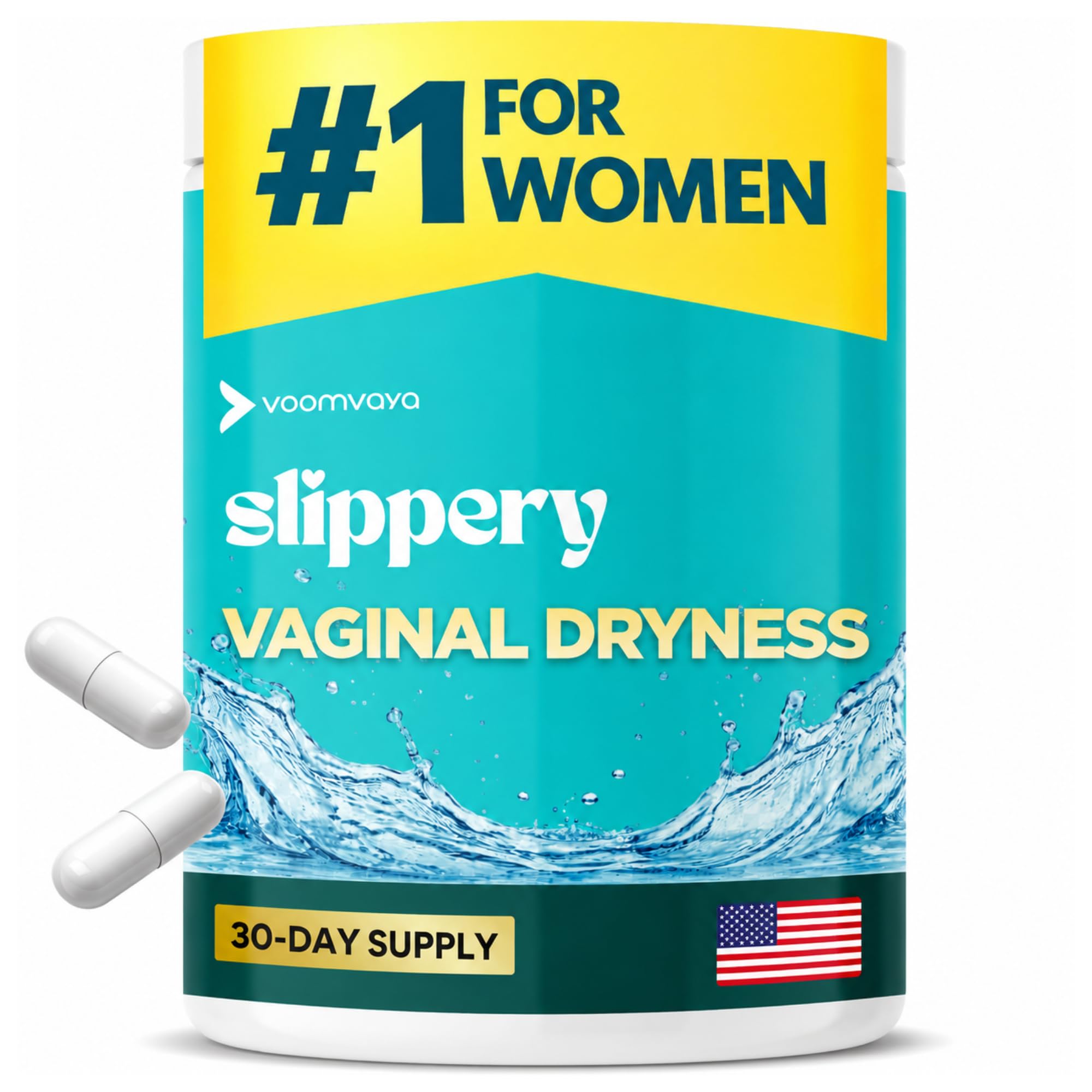 VoomVaya Slippery envase frontal mostrando diseño y beneficio comodidad