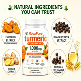 Voyabarefoot Nuvapure junto a cúrcuma y pimienta negra representando ingredientes