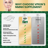 VPKIN etiqueta del producto mostrando ingredientes clave y pureza