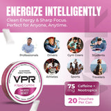 VPR Energy etiqueta con ingredientes que destaca nootrópicos y vitaminas claves
