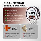 VPR Energy presentación mostrando variedad de sabores naturales sin azúcar