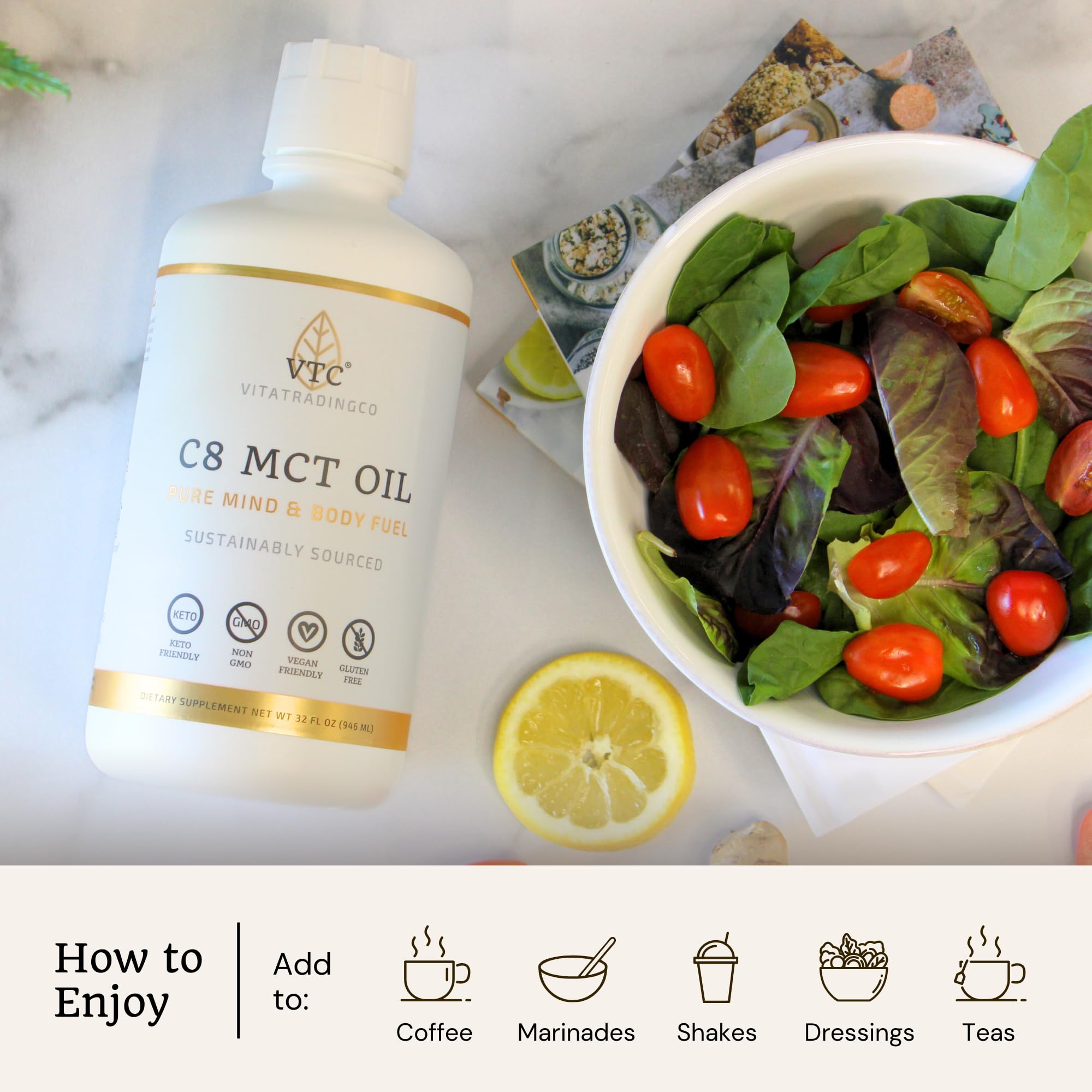 VTC etiqueta con detalles nutricionales y certificaciones visibles