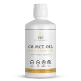 VTC botella frontal de Pure C8 MCT Oil mostrando envase limpio y puro