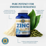 Alimentos ricos en zinc junto a cápsula Vykee Nutrition, apoyo nutricional