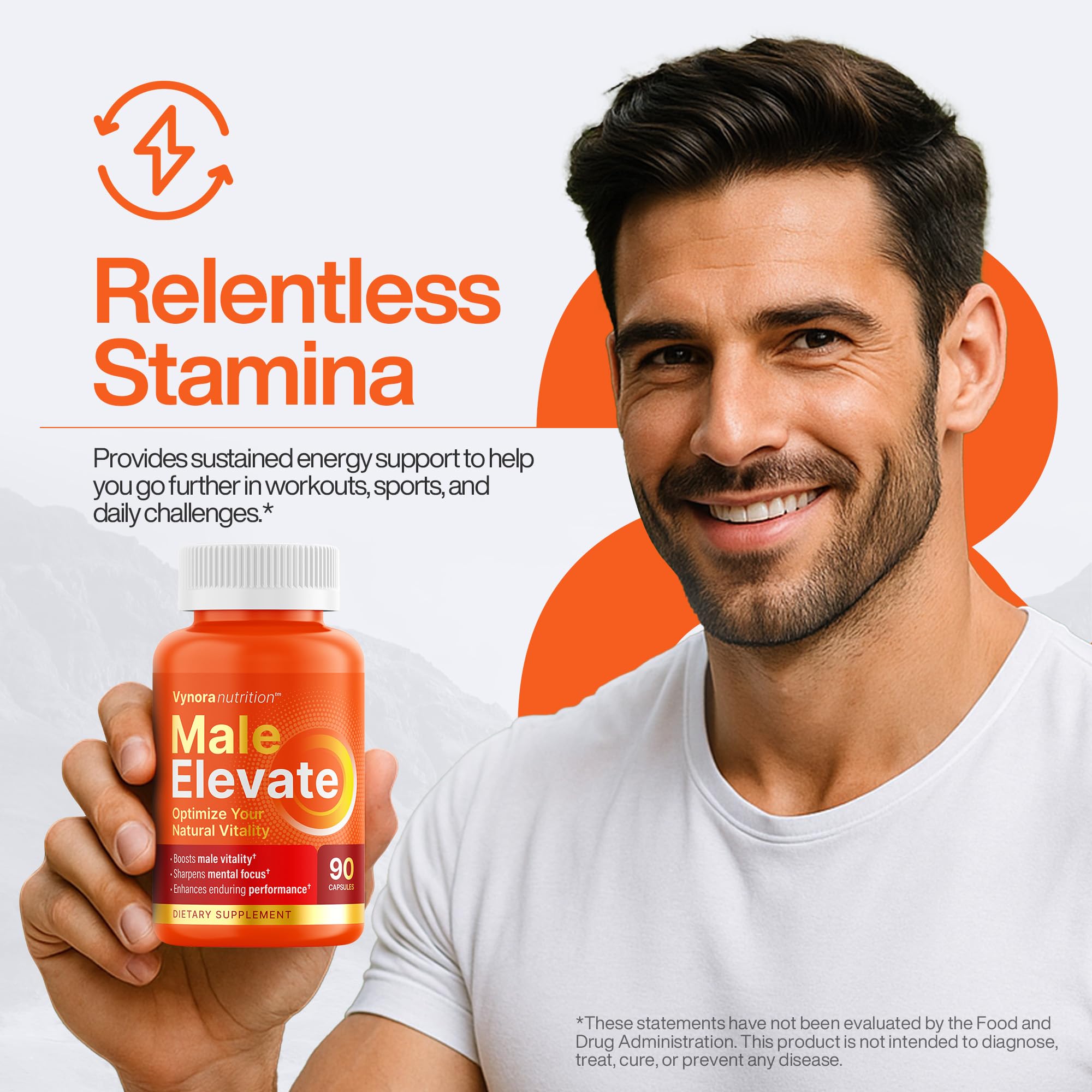 Vynora Nutrition suplemento junto a pesa durante entrenamiento intenso