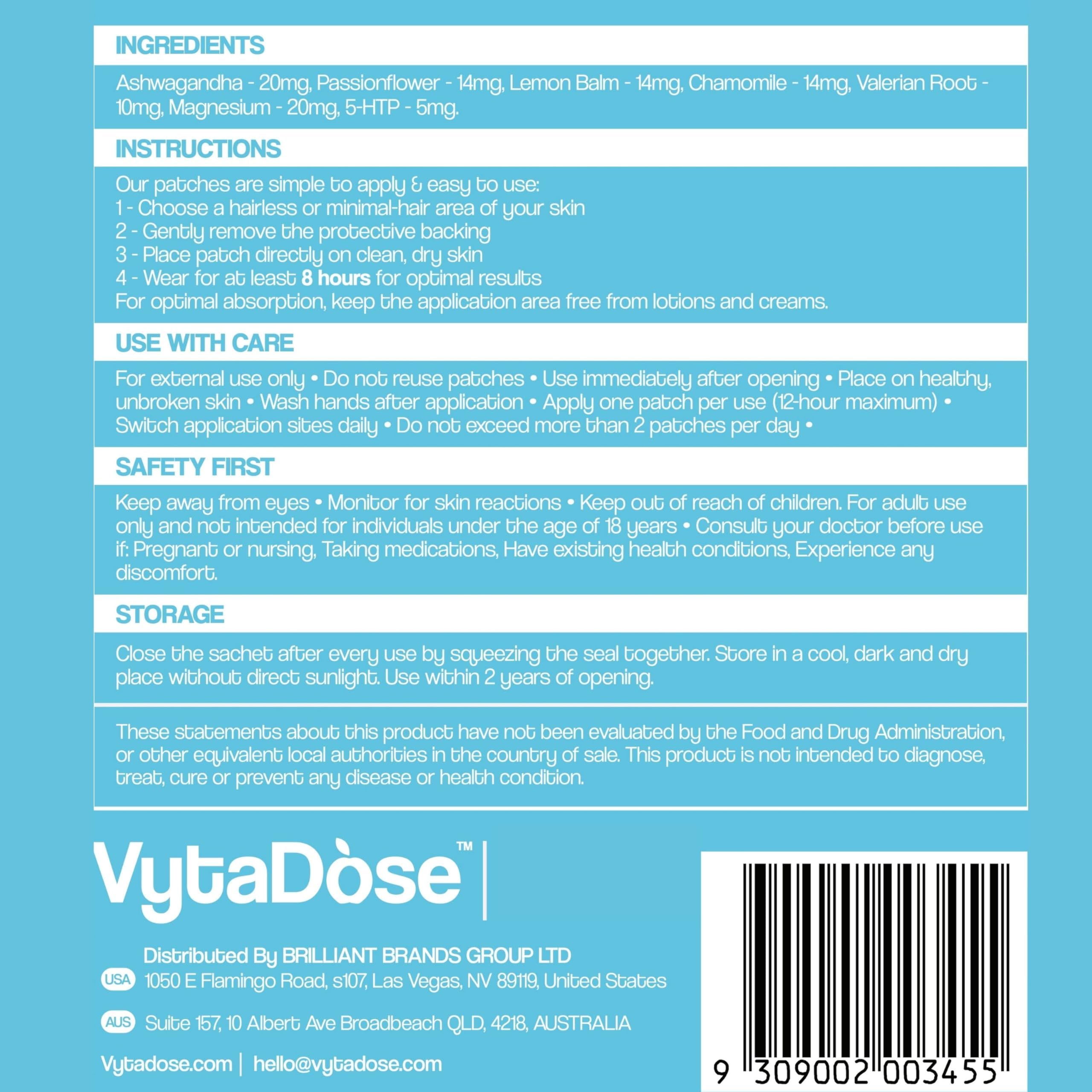 Vytadose detalle del borde adhesivo para fijación segura toda la noche