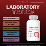 VYTRUZA etiqueta Vasculife legible con ingredientes y beneficios resumidos