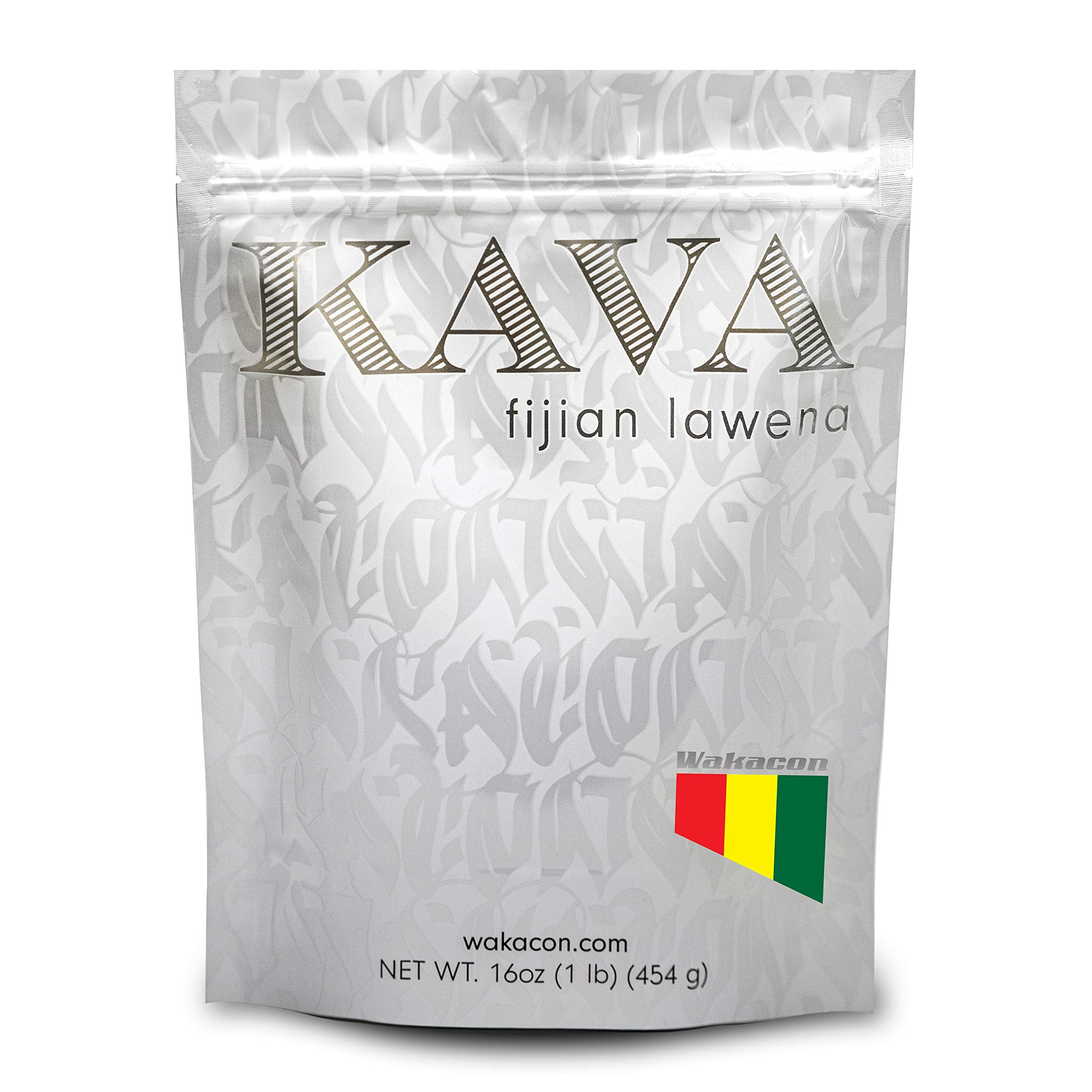 Wakacon kava lawena frente del envase mostrando origen fiyiano y empaque premium