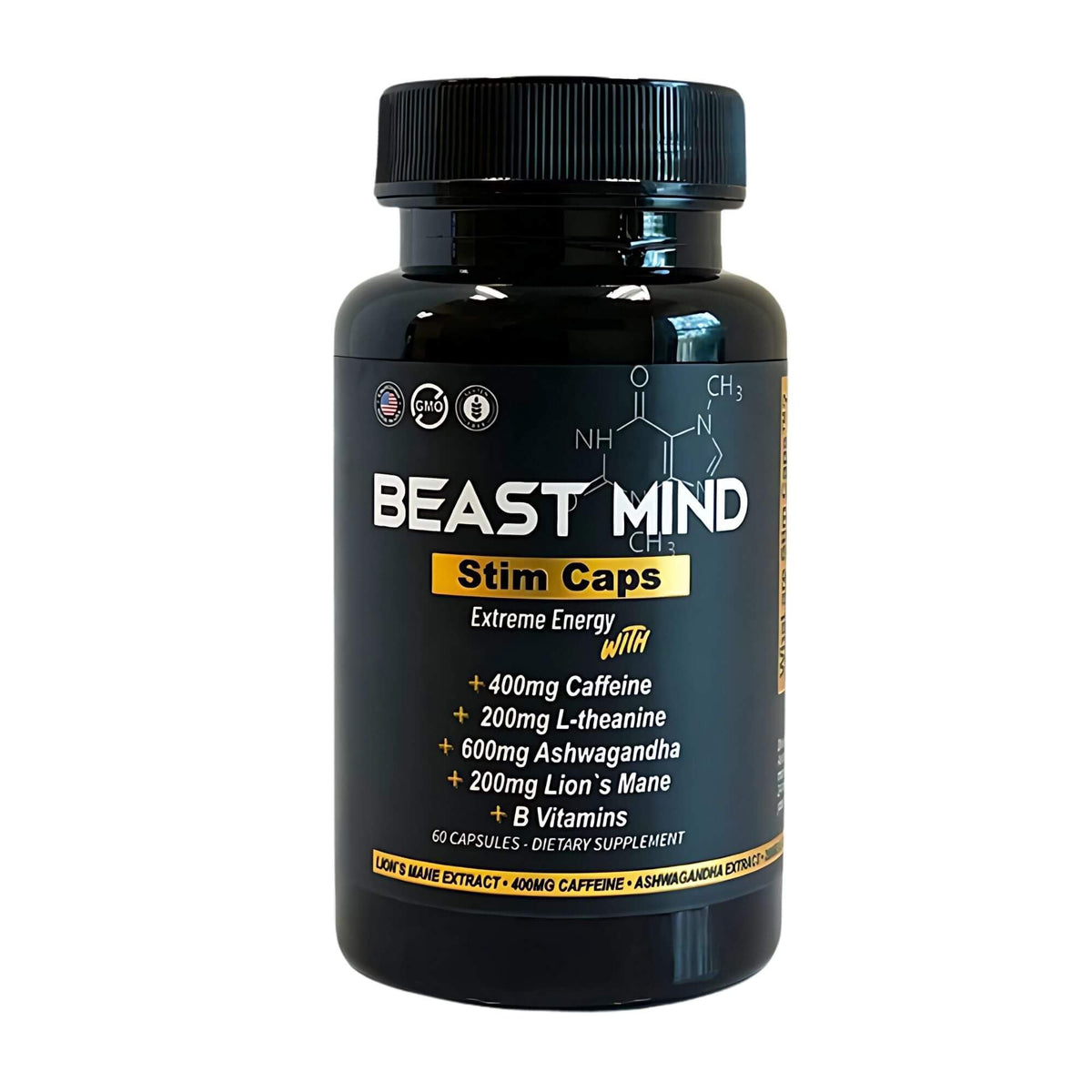 Want A Bump frasco frontal de Beast Mind mostrando etiqueta clara y beneficios