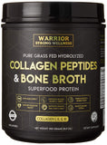 Warrior Strong Wellness empaque frontal que destaca colágeno sin sabor y beneficios