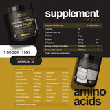 Warrior Strong Wellness etiqueta con instrucciones claras de uso y dosificación