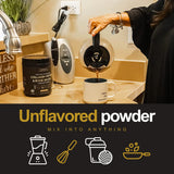 Warrior Strong Wellness polvo integrado en sopa caliente, sabor neutro y nutritivo