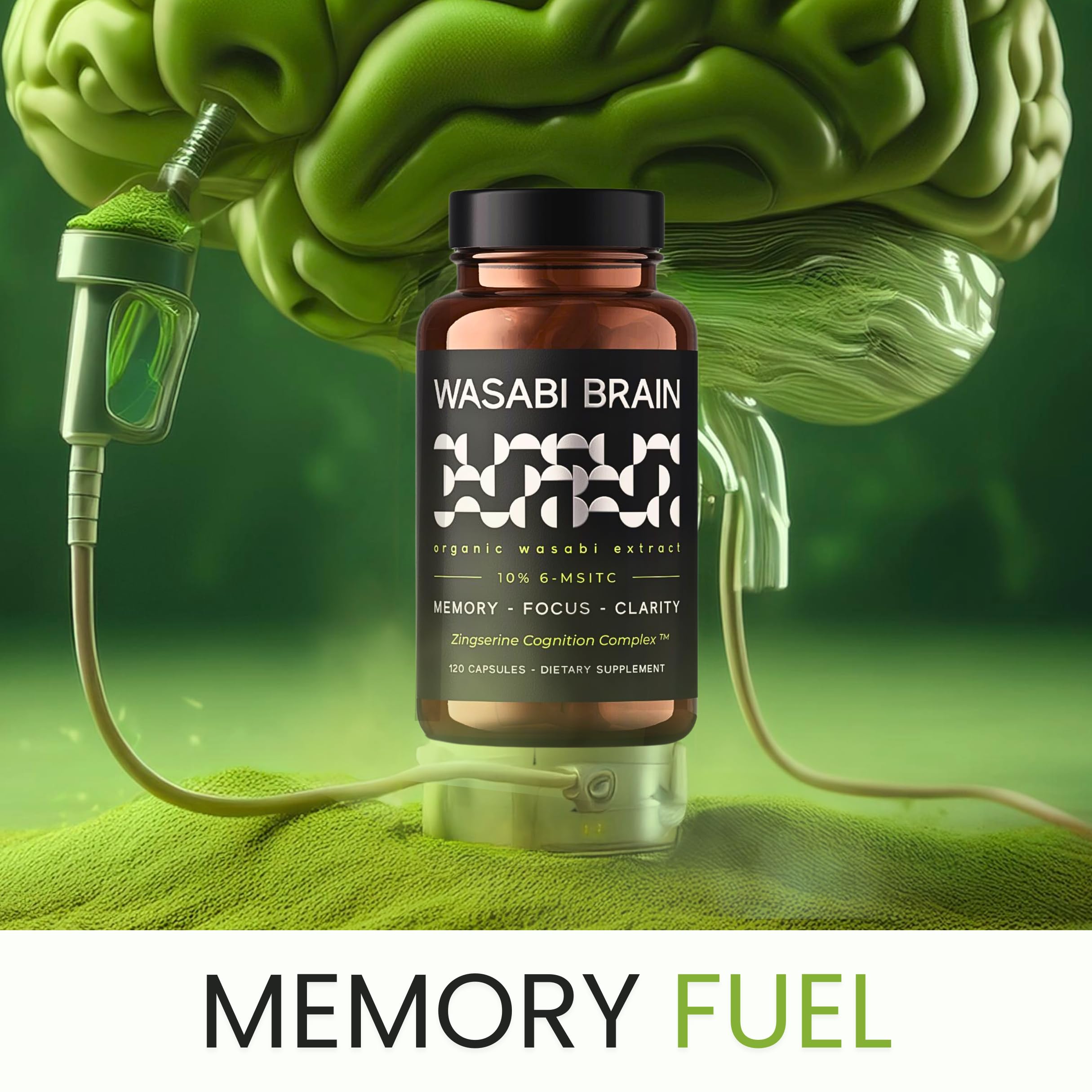 WASABI BRAIN etiqueta con lista de ingredientes, transparencia e información útil