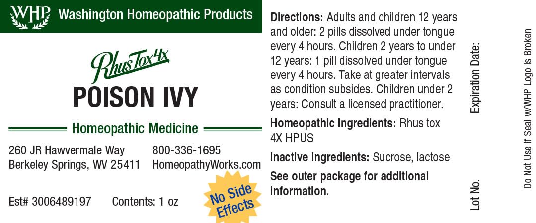 Washington Homeopathic Products WHP Poison Ivy pastillas pequeñas para administración oral y fácil disolución