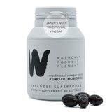 WASHOKU FOOD SUPPLEMENT frente del frasco mostrando etiqueta y dosis