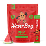 WaterBoy sobre frontal con diseño sandía, muestra formato práctico y concentración alta