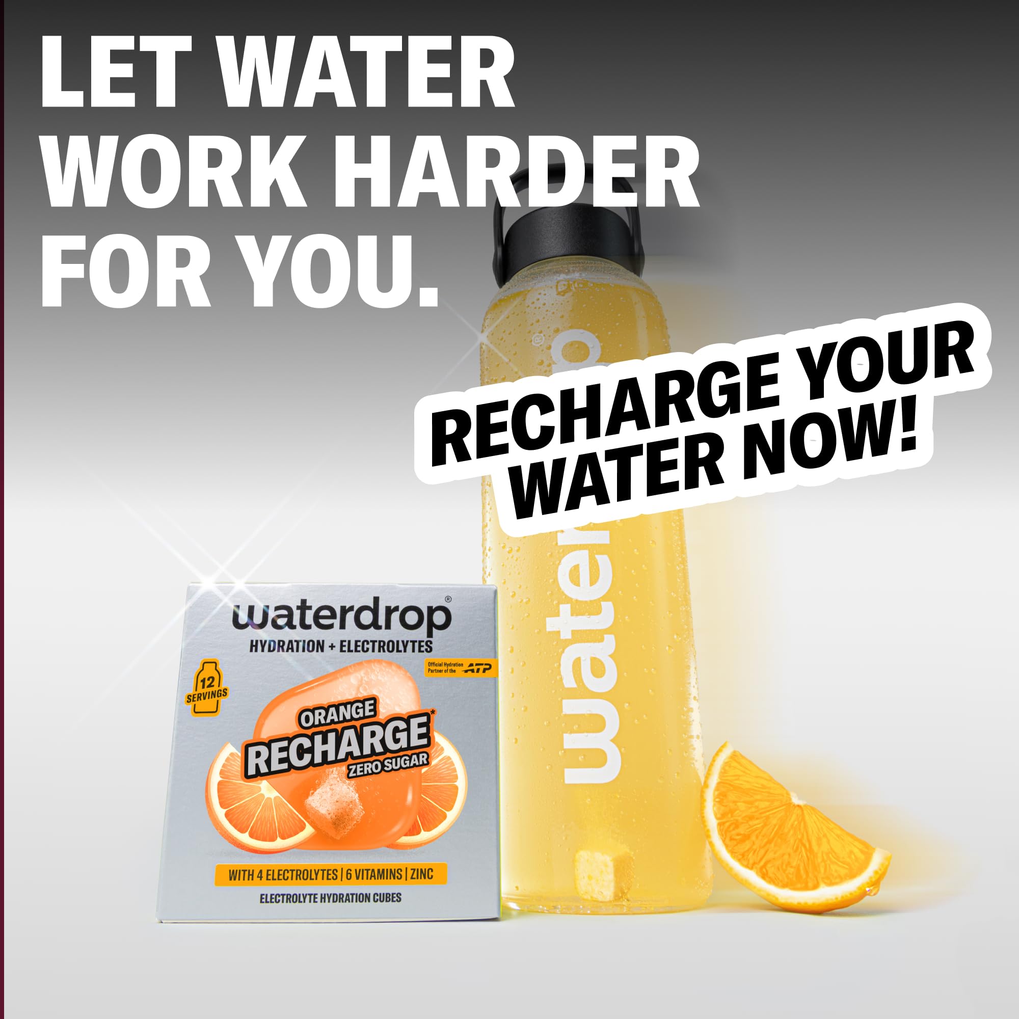 waterdrop MICRODRINK persona usando cubo durante entrenamiento para recuperar energía