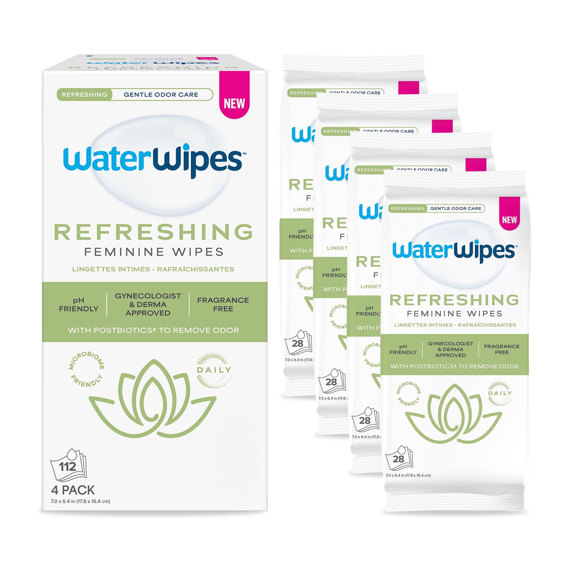 WaterWipes pack frontal mostrando el diseño y cantidad de toallitas