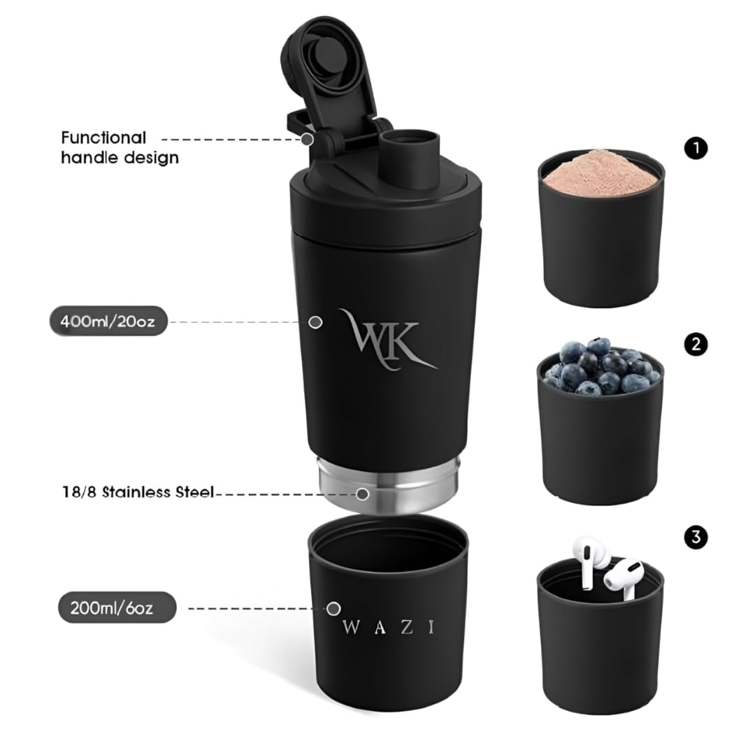 WAZI Klean compartimento de 200 ml abierto para guardar suplementos