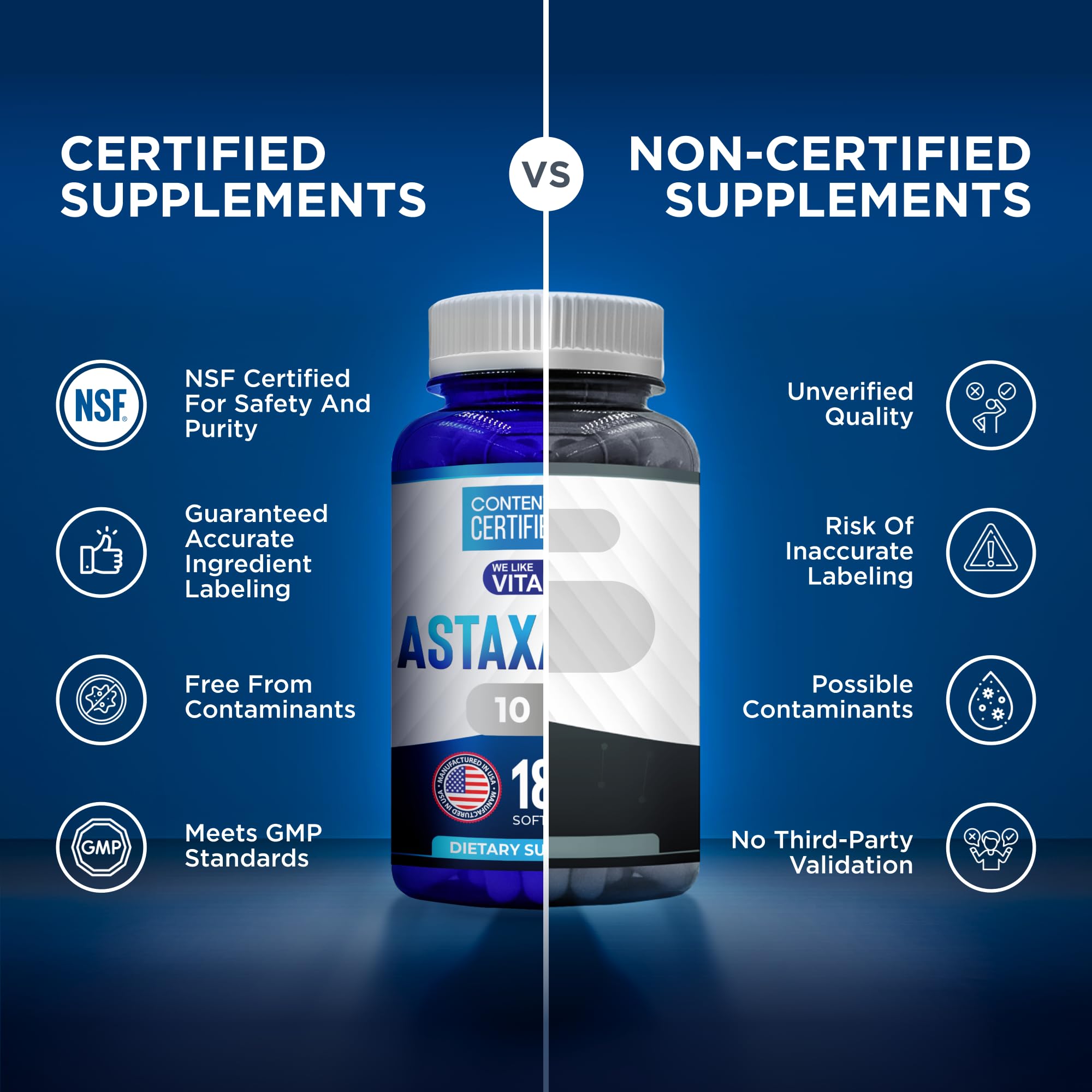 Comparación de tamaño de la cápsula We Like Vitamins junto a una moneda para escala