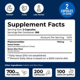 We Like Vitamins frasco abierto con cápsulas, comunica cantidad práctica