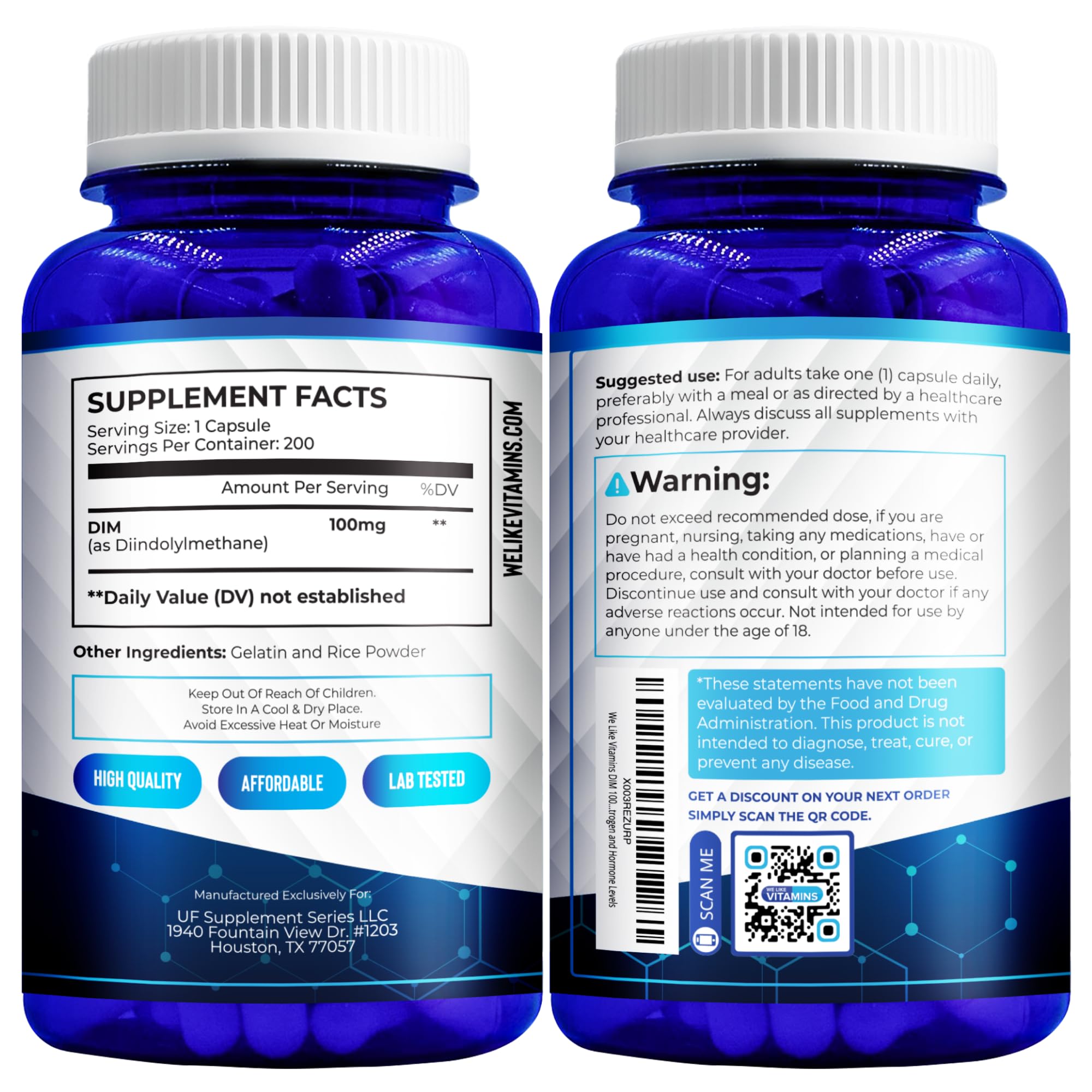 We Like Vitamins empaque con sello y certificación de calidad