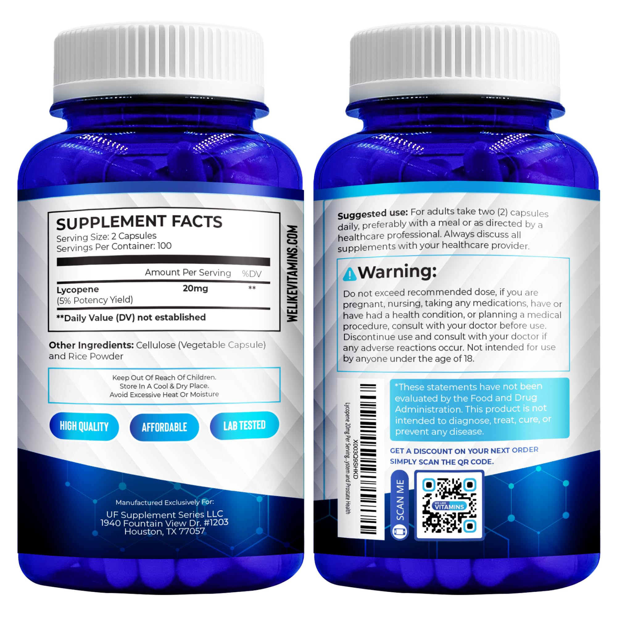 We Like Vitamins lote y embalaje seguro para almacenamiento