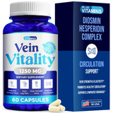 We Like Vitamins frasco Vein Vitality mostrando diseño y cantidad de cápsulas, refuerza confianza