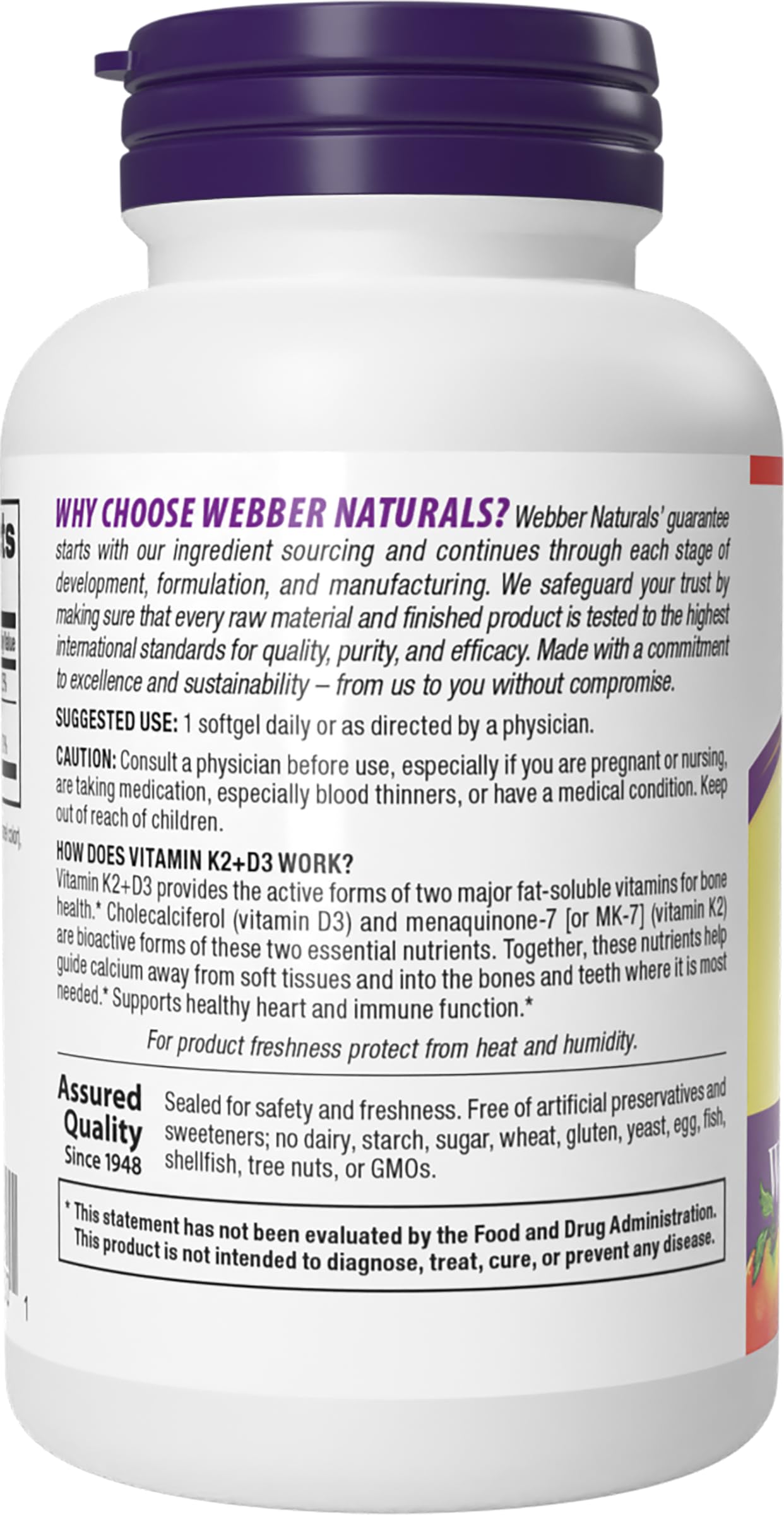 Webber Naturals área de fabricación que resalta control de calidad