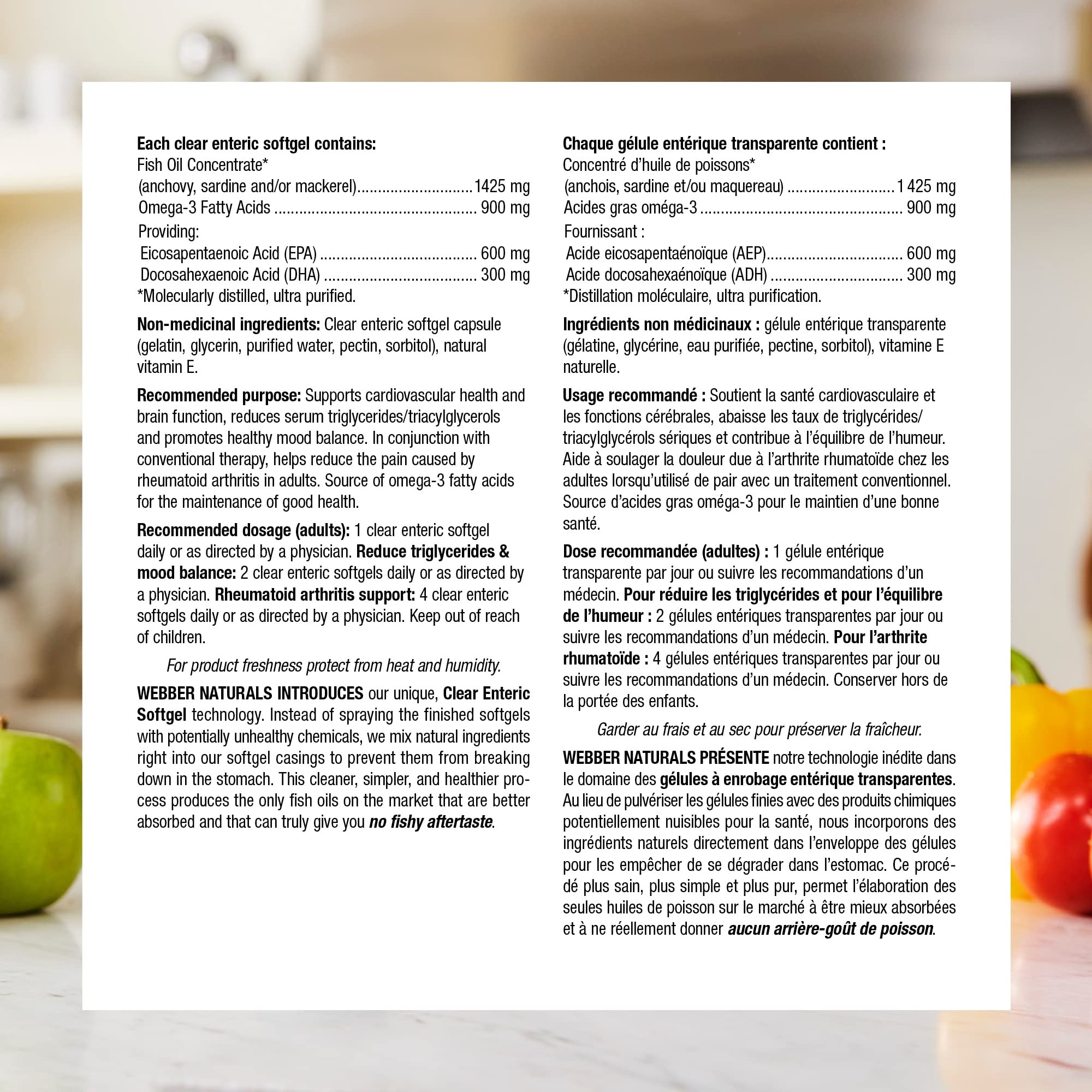 Webber Naturals cápsulas dispersas sobre superficie blanca, fácil toma