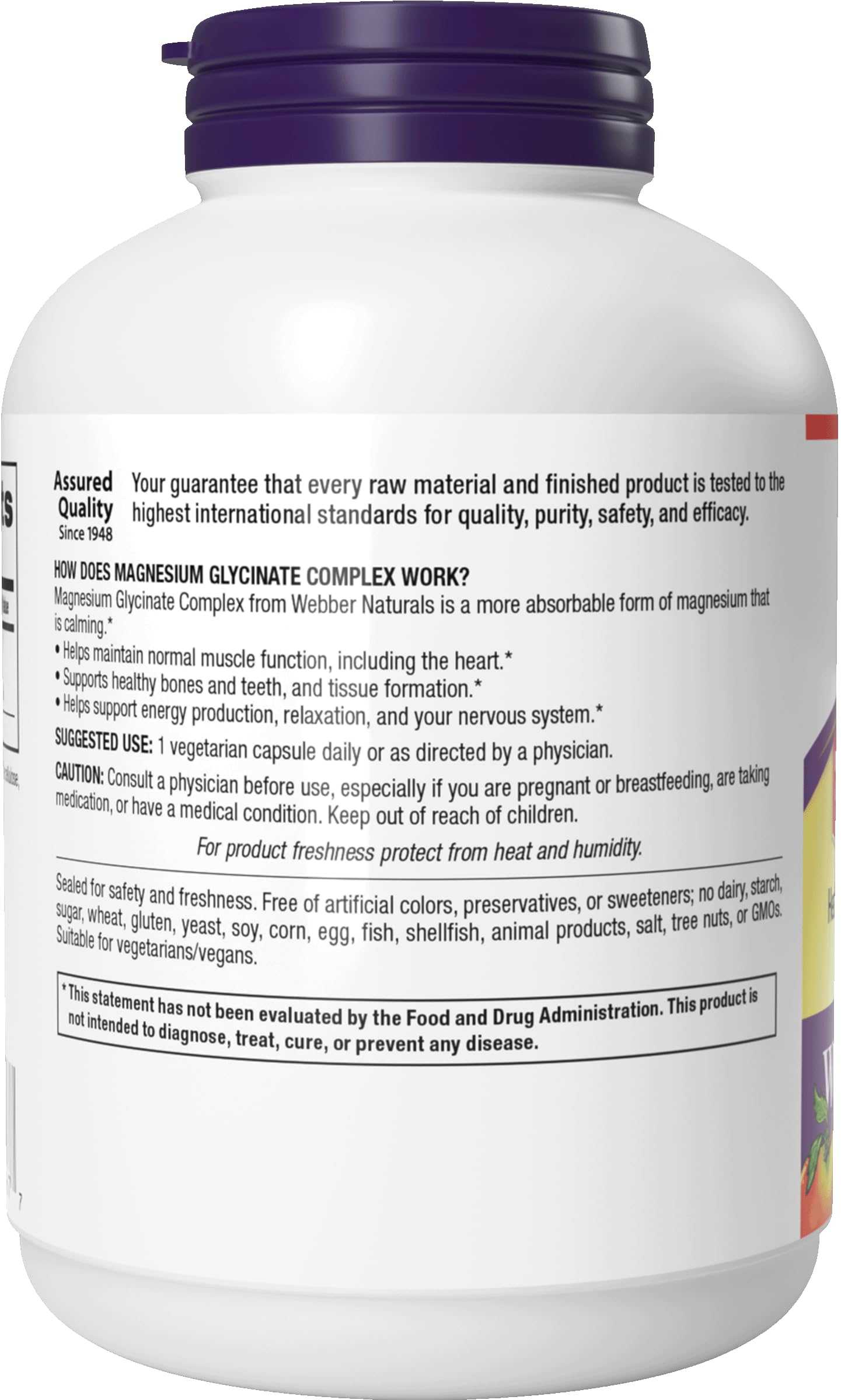 Webber Naturals cierre de seguridad para resaltar la calidad y conservación