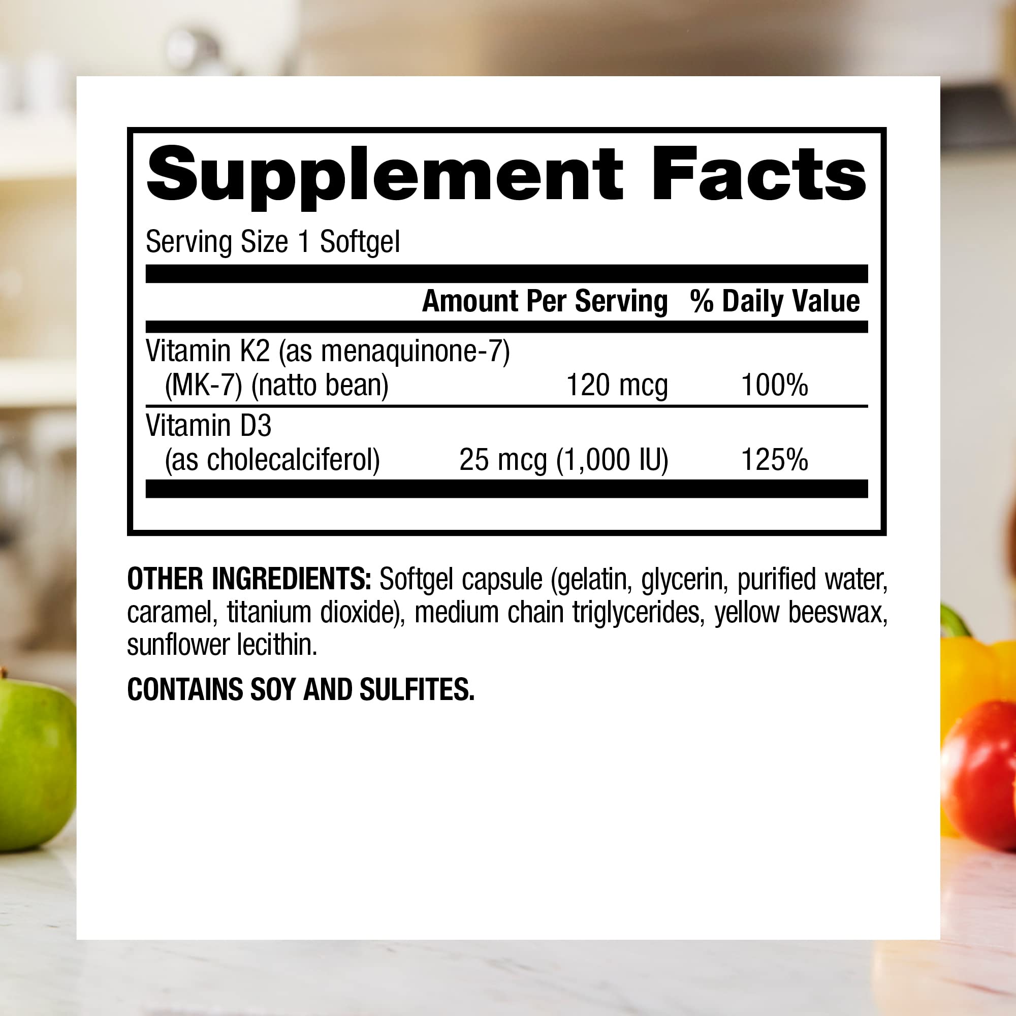 Webber Naturals detalle de etiqueta con lista de ingredientes clara