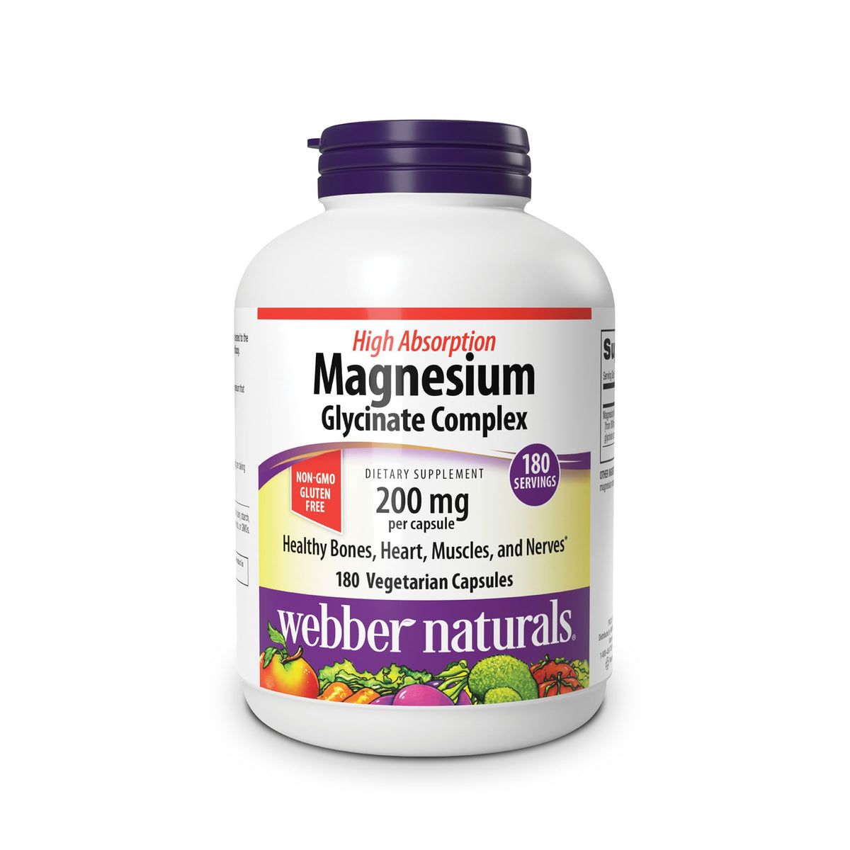 Webber Naturals frente del envase mostrando la marca y beneficio de alta absorción