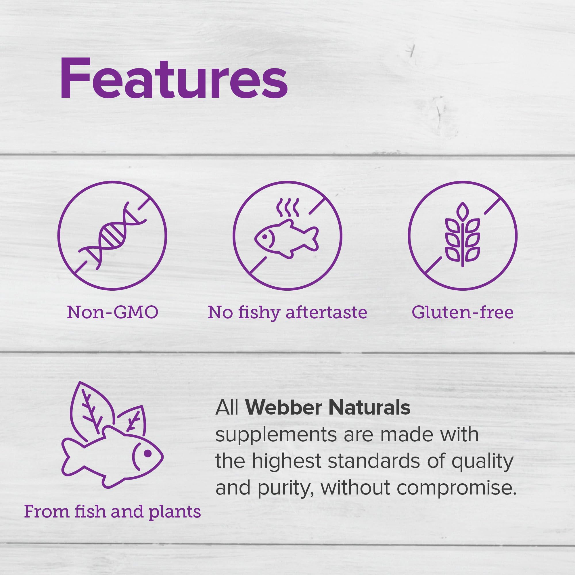 Webber Naturals detalle de softgel brillante que facilita la deglución y absorción