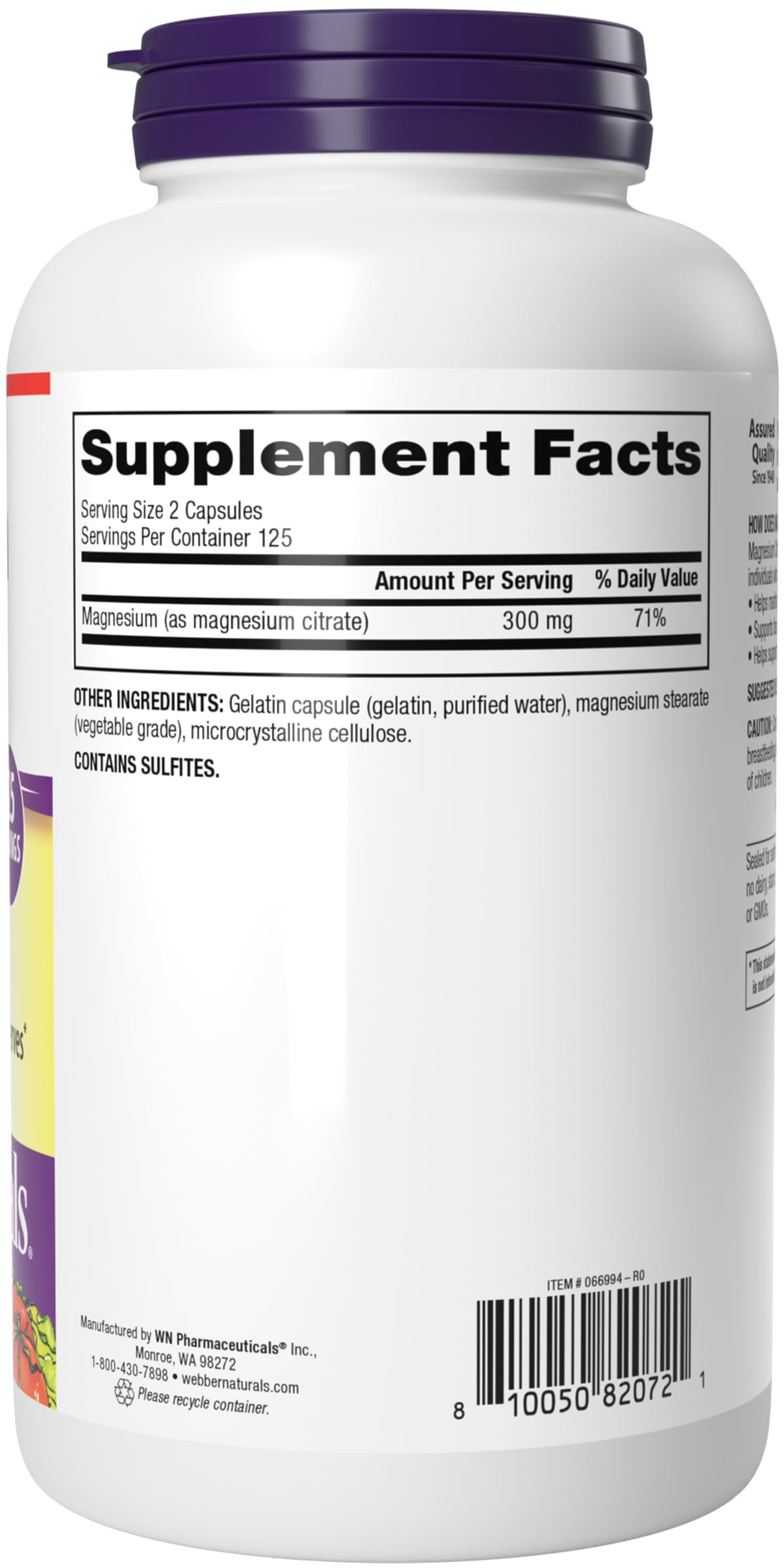 Webber Naturals cápsula en mano ilustrando tamaño y fácil de tragar