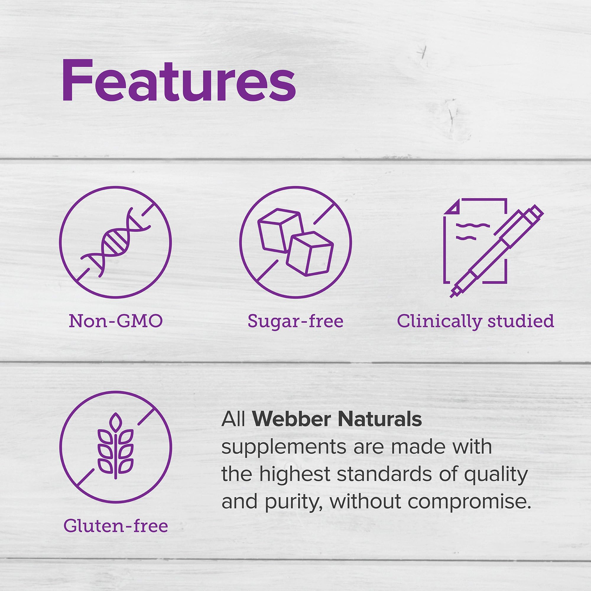Webber Naturals textura de la tableta en primer plano enfocada en absorción