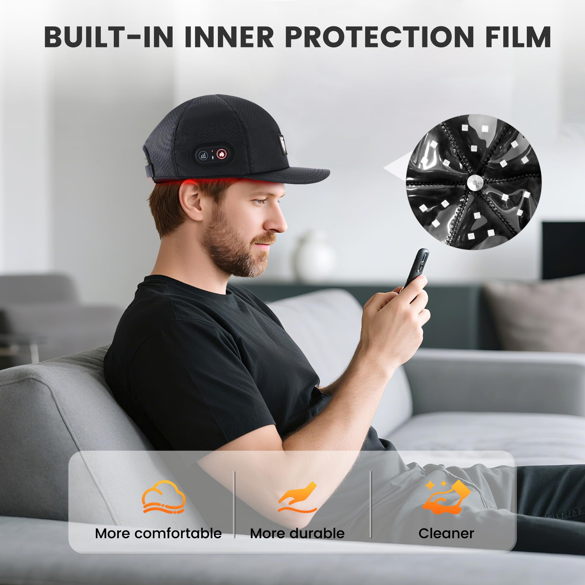 WEETALL gorra en mano para mostrar tamaño y batería portátil