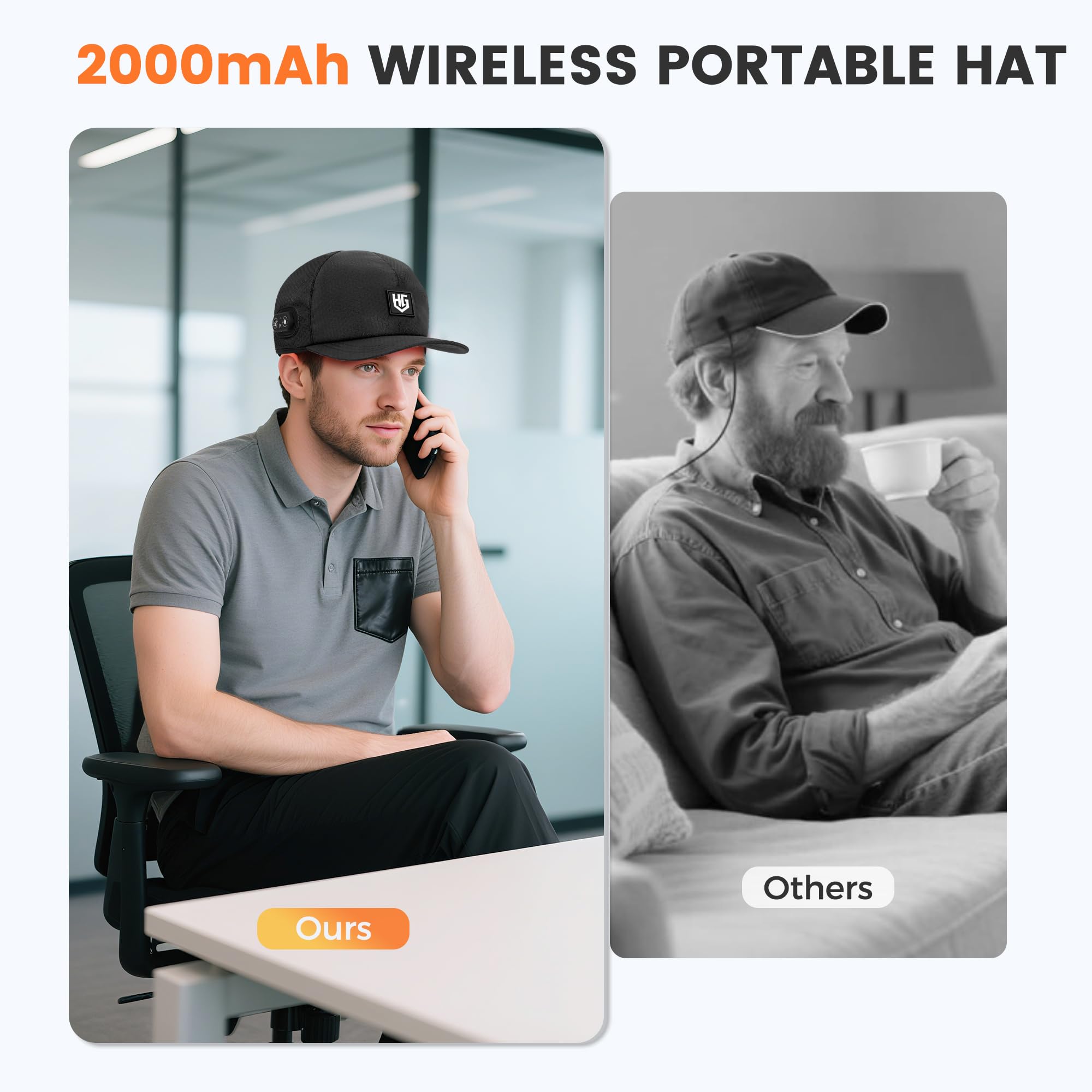 WEETALL persona usando gorra mientras lee para libertad de movimiento