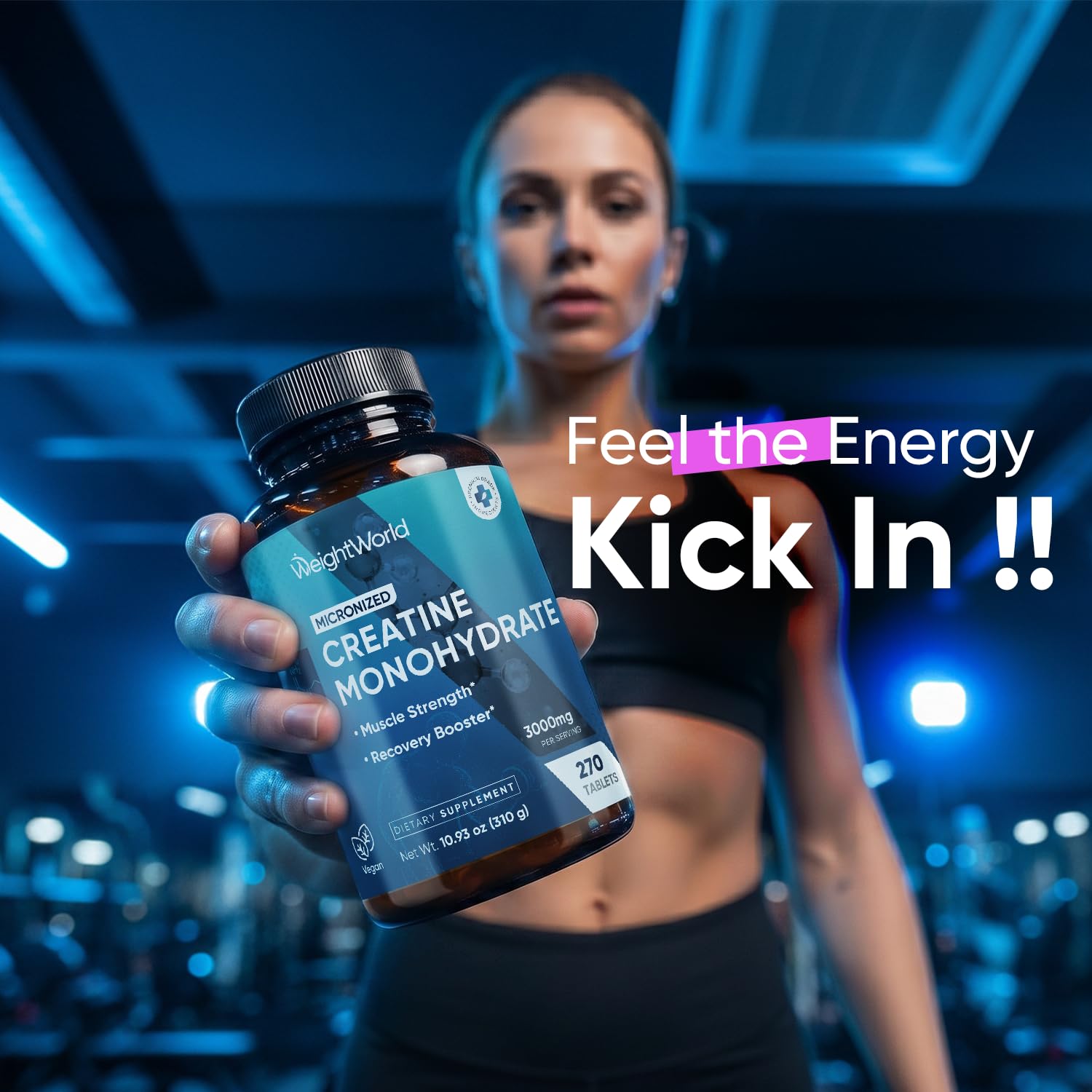 WeightWorld etiqueta con ingredientes y certificaciones visibles, confianza