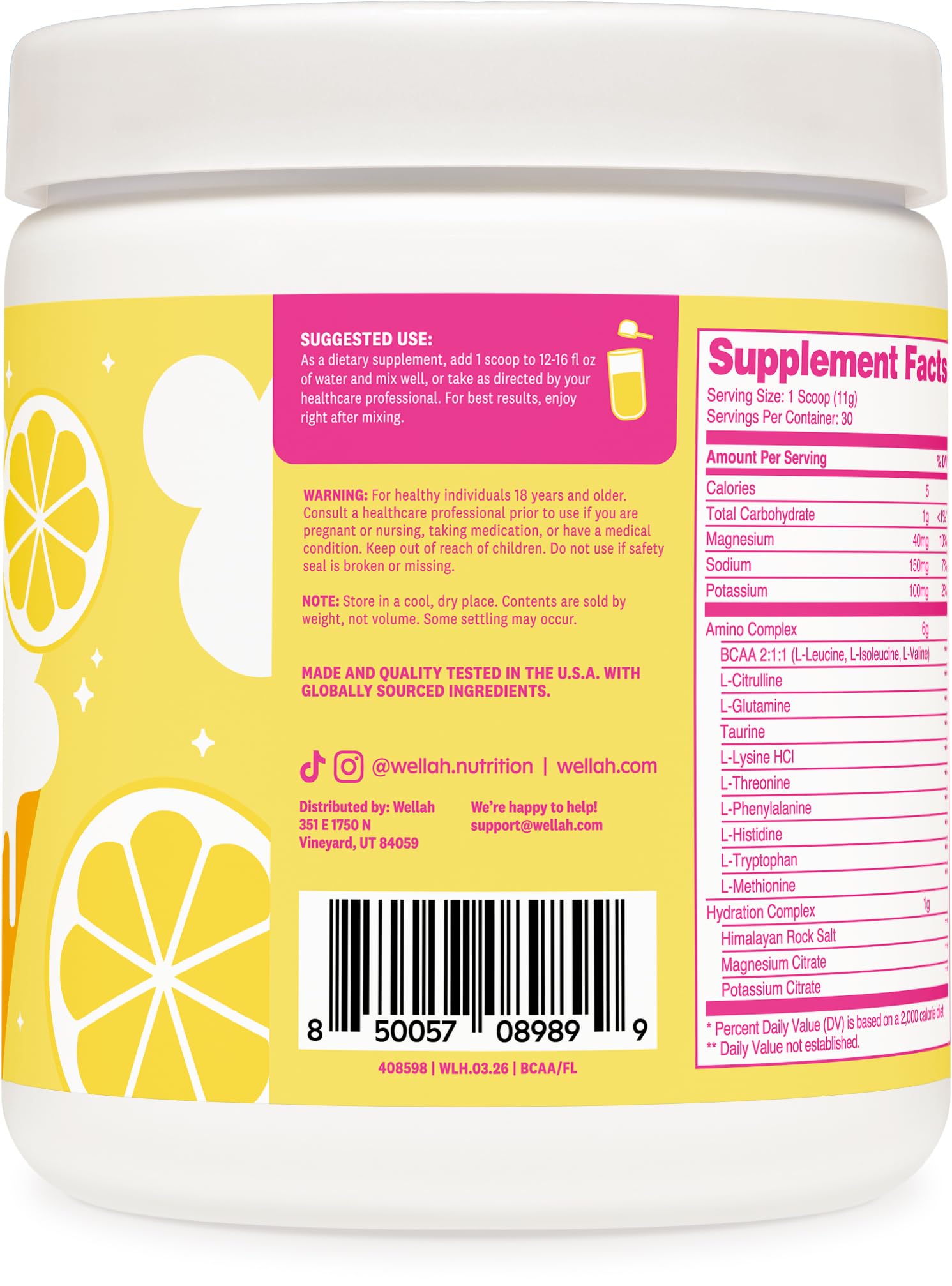 Wellah bebida en vaso preparada frozen lemonade, refresca tras el entrenamiento