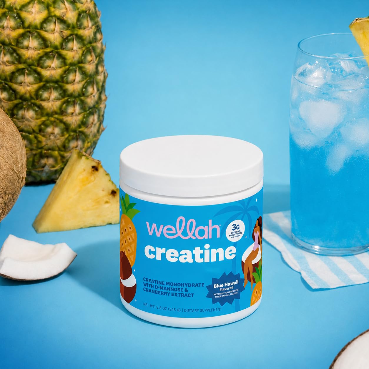 Wellah envase abierto con cuchara medidora, dosificación simple y práctica