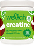 Wellah Creatine for Women vista frontal del envase con sabor coco lima y conveniencia