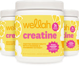 Vaso con mezcla Wellah creatine Frozen Lemonade listo para beber tras agitar