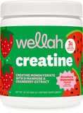 Wellah creatine frente del envase mostrando 50 porciones y sello de calidad