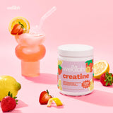 Wellah creatine bebida preparada en vaso lista para entrenar