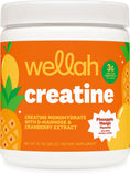 Wellah creatine frente del envase mostrando etiqueta y 50 servicios, fácil identificación