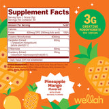 Wellah creatine polvo textura fina sabor piña mango, disolución rápida y agradable